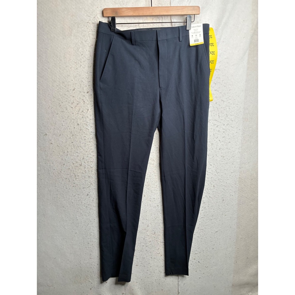 Calvin Klein Mens Slim Fit Dress Pants Blue Stretch Wicking 32x34 1882280